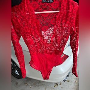nasty gal red body suit